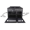 GRADE A2 - electriQ 90cm Dual Fuel Double Oven Range Cooker Black