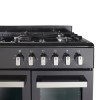 GRADE A2 - electriQ 90cm Dual Fuel Double Oven Range Cooker Black