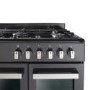 GRADE A2 - iQ 90cm Dual Fuel Double Oven Range Cooker Black