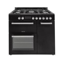 Refurbished electriQ IQRANGE90B 90cm Triple Cavity Dual Fuel Range Cooker Black