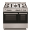GRADE A2 - electriQ 90cm Dual Fuel Double Oven Range Cooker Stainless Steel