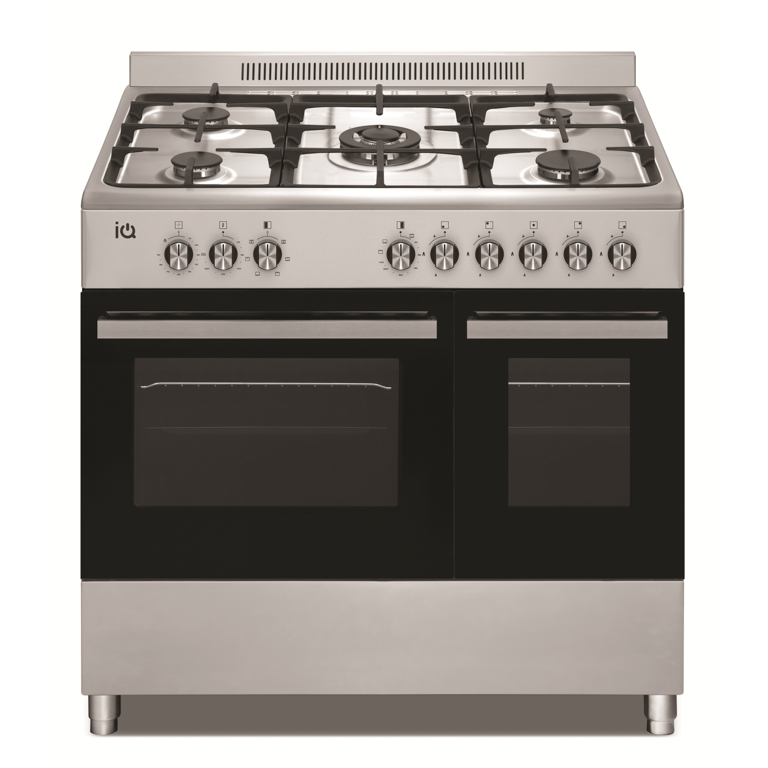 electriQ 90cm Dual Fuel Double Oven Range Cooker Stainless Steel 5056096008371 eBay
