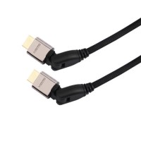 electriQ Ultra HDMI 4K 18Gbps HDR Metal Plated Braided Cable with Swivel Connector 1.5m