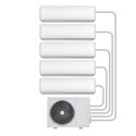 IQool-5MS12k12K12K12K12K electriQ iQool Multi-Split 5 x 12000 BTU Smart Wall Mounted Air Conditioner with Heat Pump - Pipe Kits Included