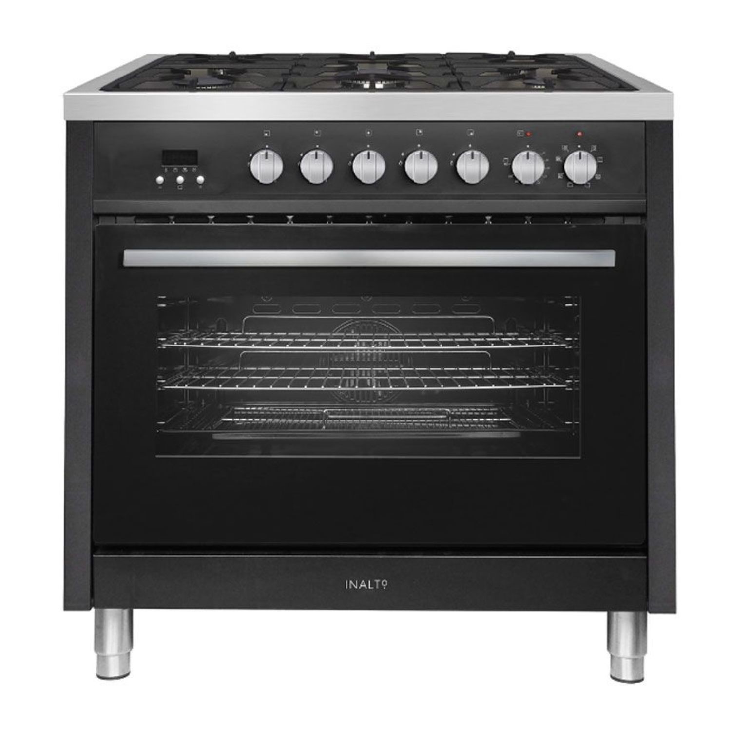 Inalto 90cm Dual Fuel Range Cooker - Black