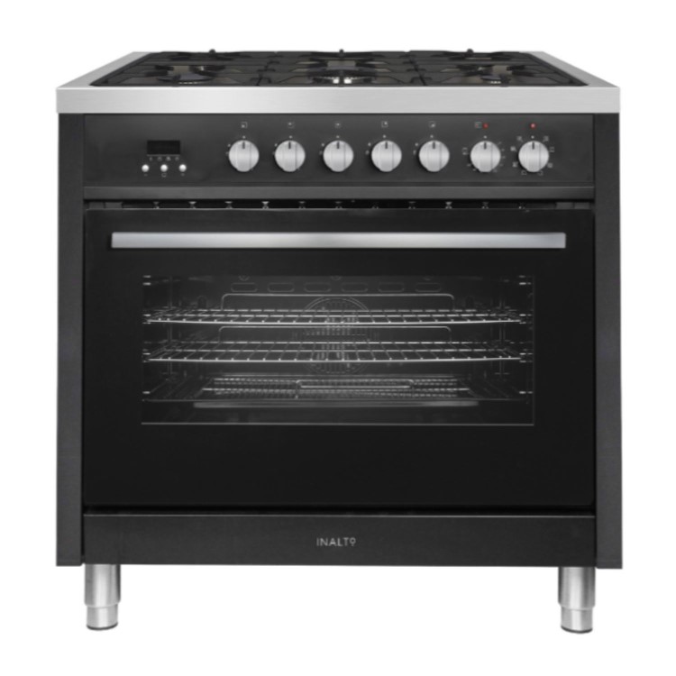 Inalto 90cm Dual Fuel Range Cooker - Black