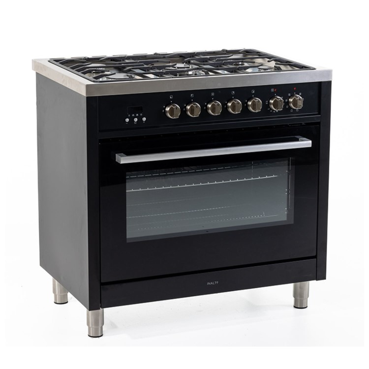 Inalto 90cm Dual Fuel Range Cooker - Black