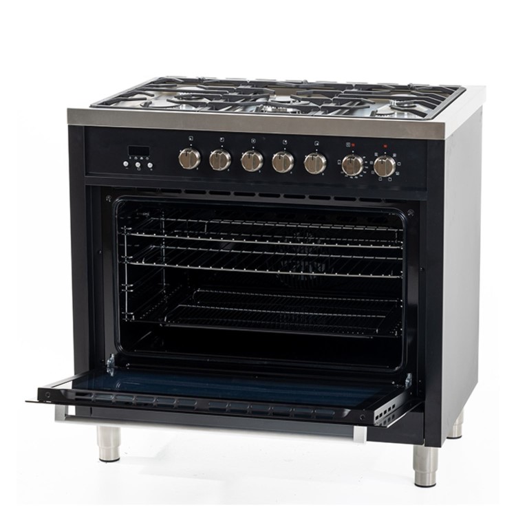 Inalto 90cm Dual Fuel Range Cooker - Black