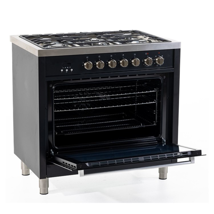 Inalto 90cm Dual Fuel Range Cooker - Black