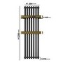GRADE A2 - Gunmetal Vertical Single Panel Radiator with Brass Towel Bars 1200 x 500mm - Iraya