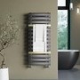 Gunmetal Grey Towel Radiator with Brass Bars 1200 x 500mm - Iraya