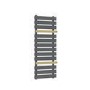 Gunmetal Grey Towel Radiator with Brass Bars 1200 x 500mm - Iraya