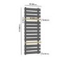 Gunmetal Grey Towel Radiator with Brass Bars 1200 x 500mm - Iraya