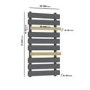 Gunmetal Grey Towel Radiator with Brass Bars 800 x 500mm - Iraya