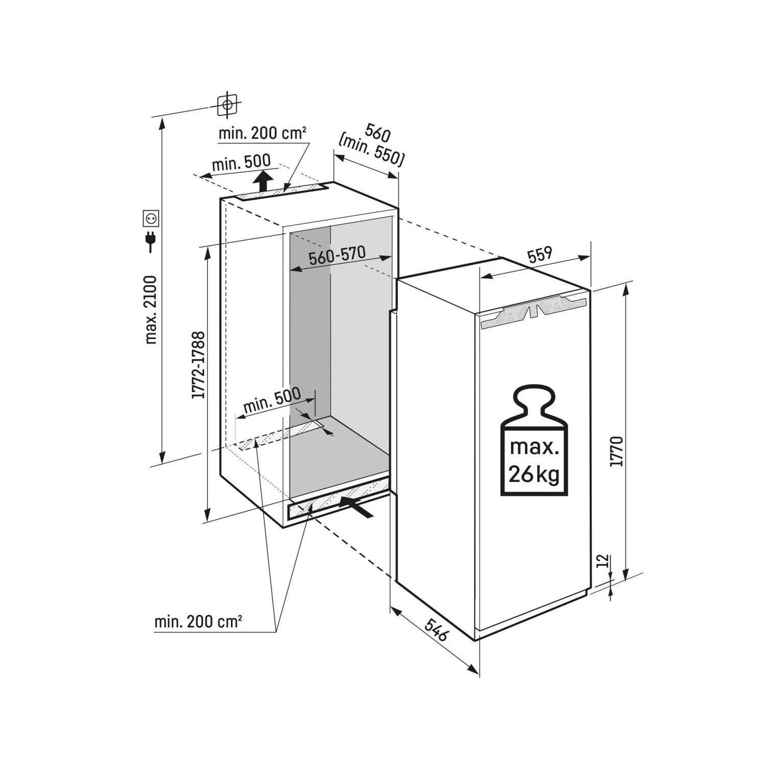 Liebherr 293 Litre Integrated Larder Fridge With Biofresh IRBd5170