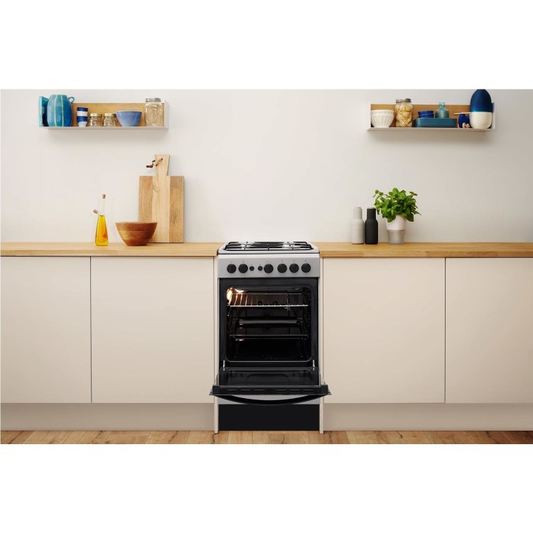 Indesit 50cm Gas Cooker - Silver