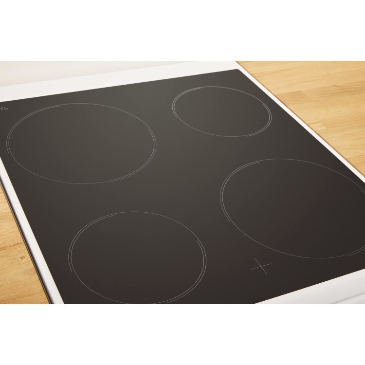 GRADE A1 - Indesit IS5V4KHW 50cm Single Oven Electric Cooker With Ceramic Hob - White