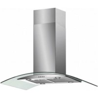 GRADE A1 - Baumatic ISL5SS 90cm Island Cooker Hood With Curved Glass Canopy Stainless Steel