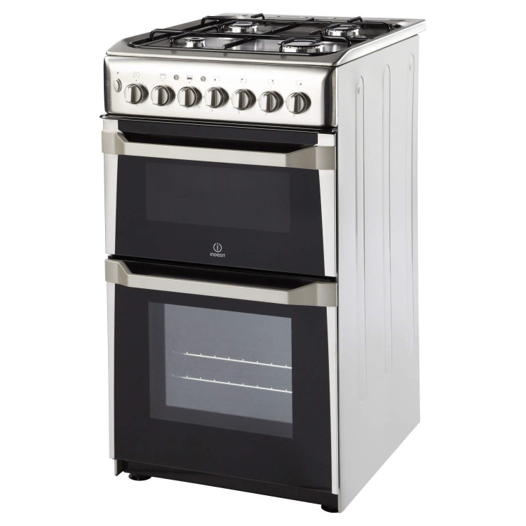 Indesit IT50D1XXS 50cm Twin Cavity Dual Fuel Cooker - Stainless Steel