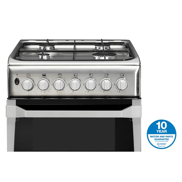 Indesit IT50D1XXS 50cm Twin Cavity Dual Fuel Cooker - Stainless Steel