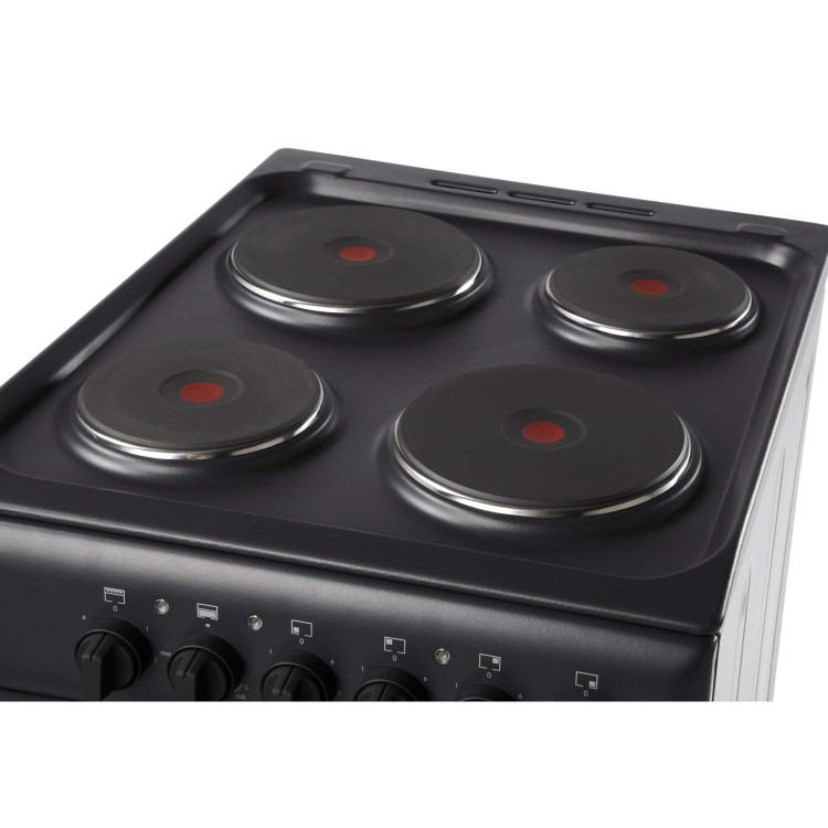 Indesit IT50EAS Double Cavity 50cm Electric Cooker With Solid Plate Hob Anthracite