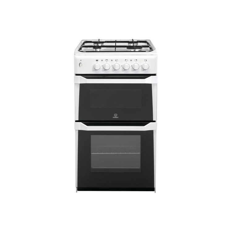 Indesit IT50GW 50cm Double Cavity Gas Cooker - White
