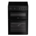 IT60V9KMB Indesit 60cm Twin Cavity Electric Cooker - Black