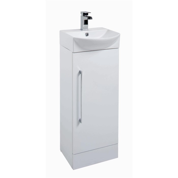 White Mini Cloakroom Vanity Unit & Basin W400mm ITE002 Appliances