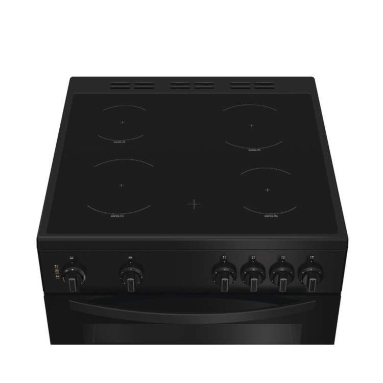 Indesit 60cm Twin Cavity Electric Cooker - Black