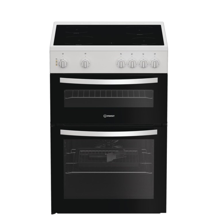 Indesit 60cm Twin Cavity Electric Cooker - White