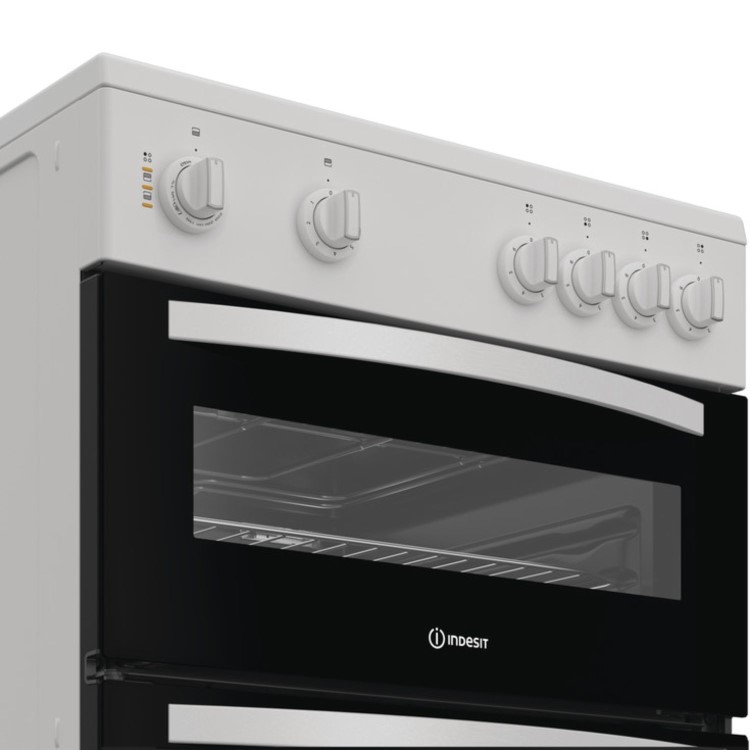 Indesit 60cm Twin Cavity Electric Cooker - White