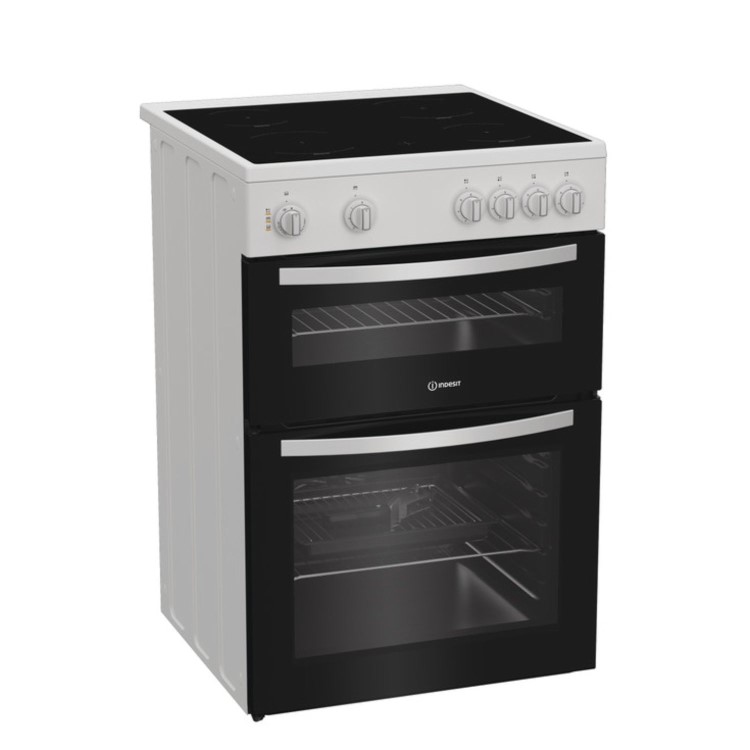 Indesit 60cm Twin Cavity Electric Cooker - White