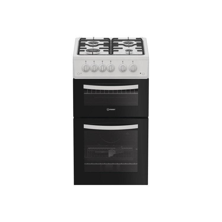 Indesit 50cm Twin Cavity Gas Cooker - White