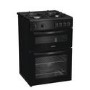 Indesit 60cm Twin Cavity Gas Cooker - Black