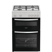 Indesit 60cm Twin Cavity Gas Cooker - White