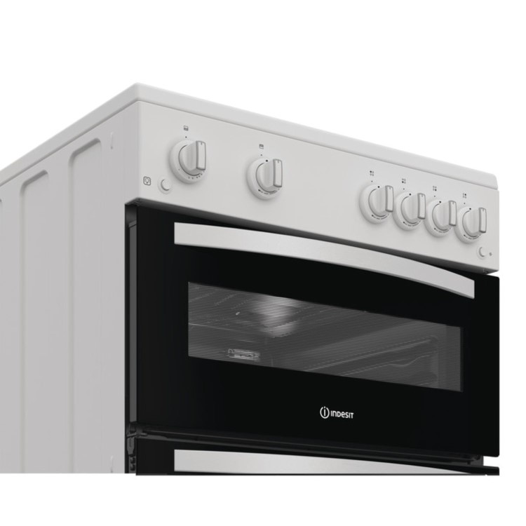 Indesit 60cm Twin Cavity Gas Cooker - White
