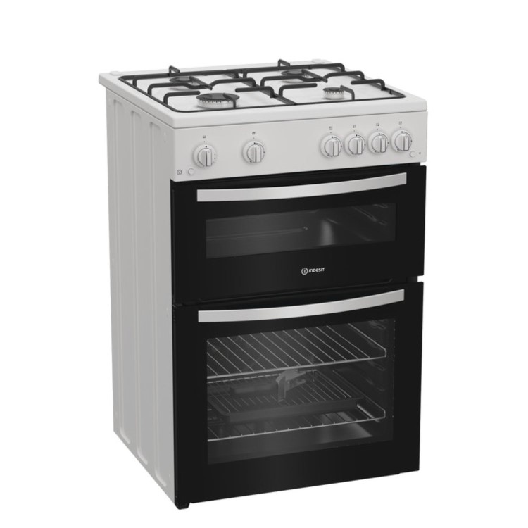 Indesit 60cm Twin Cavity Gas Cooker - White