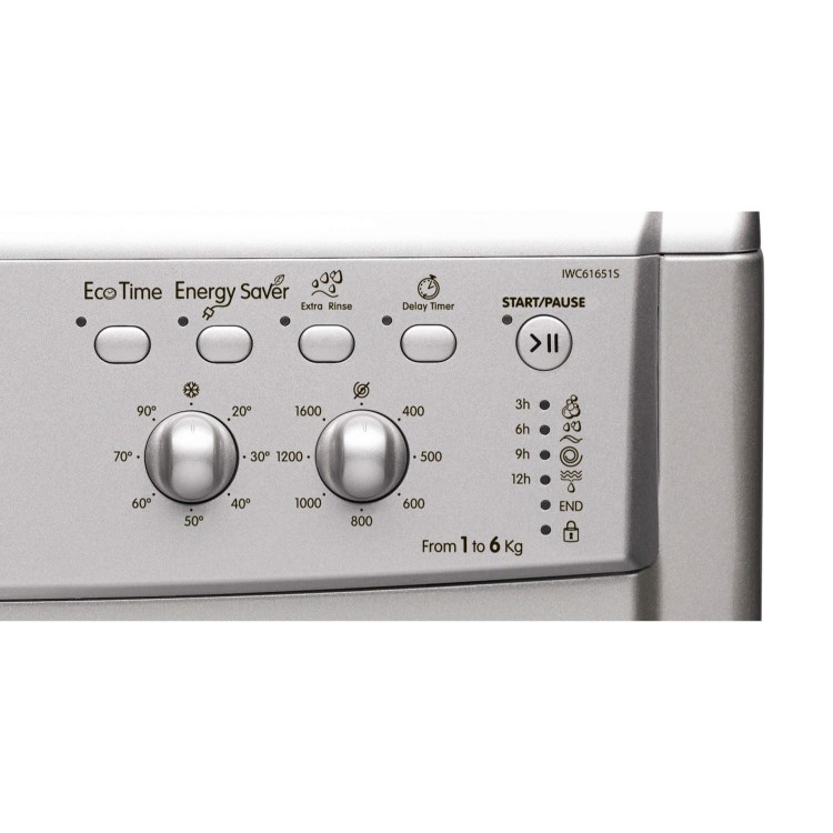 Indesit IWC61651S 6kg 1600rpm Freestanding Washing Machine - Silver
