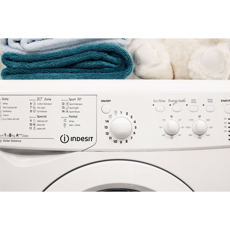 GRADE A1 - Indesit IWC81252ECO 8kg 1200rpm Freestanding Washing Machine - White