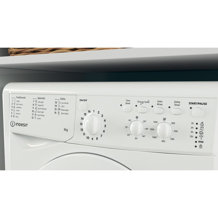 Indesit 8kg 1400rpm Freestanding Washing Machine - White