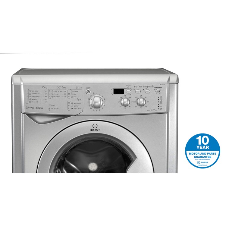 Indesit IWD71251S 7kg 1200rpm Freestanding Washing Machine - Silver
