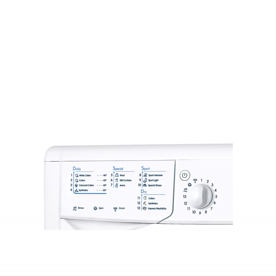 Indesit IWDC6105 Freestanding Washer Dryer in White | Appliances Direct