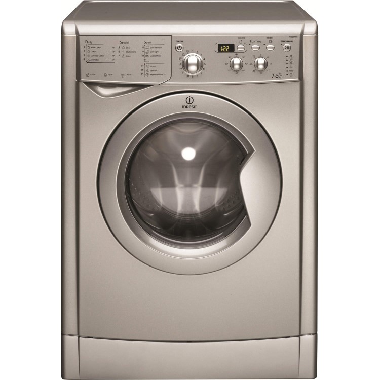GRADE A2 - Light cosmetic damage - Indesit IWDD7143S 7kg Wash 5kg Dry 1400rpm Freestanding Washer Dryer - Silver