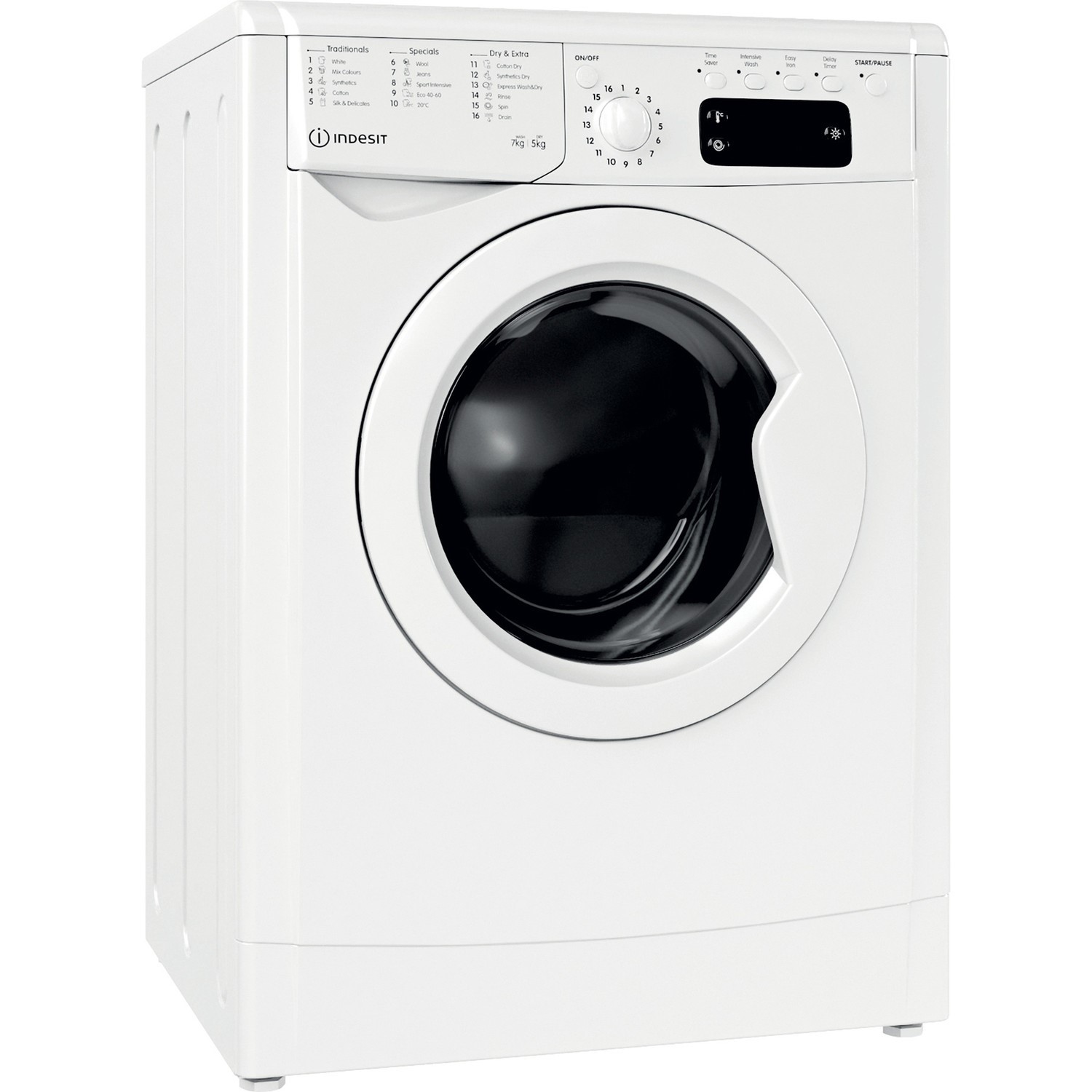 Refurbished Indesit IWDD75145UKN Freestanding 7/5KG 1400 Spin Washer Dryer White