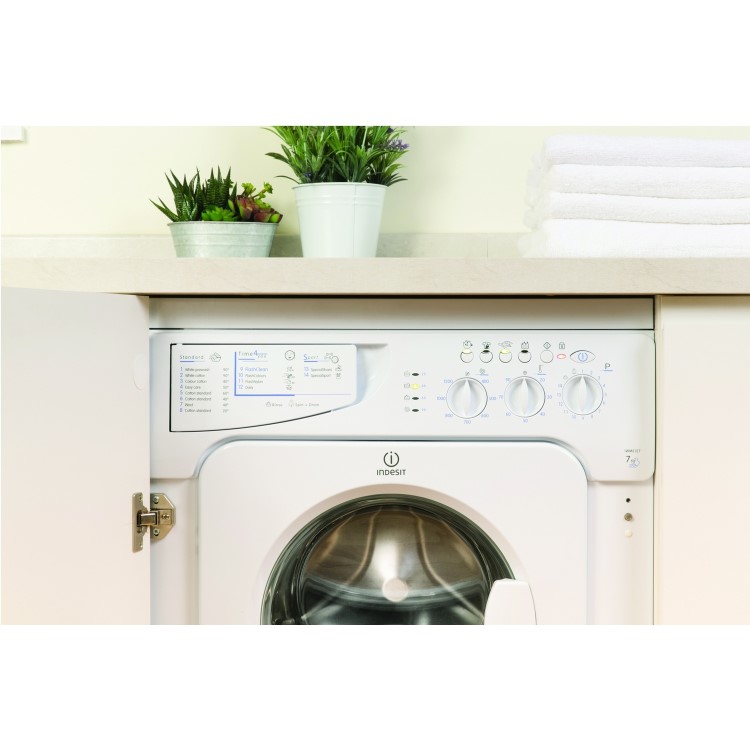 GRADE A2 - Indesit IWME127 7kg 1200rpm A+ Integrated Washing Machine - White