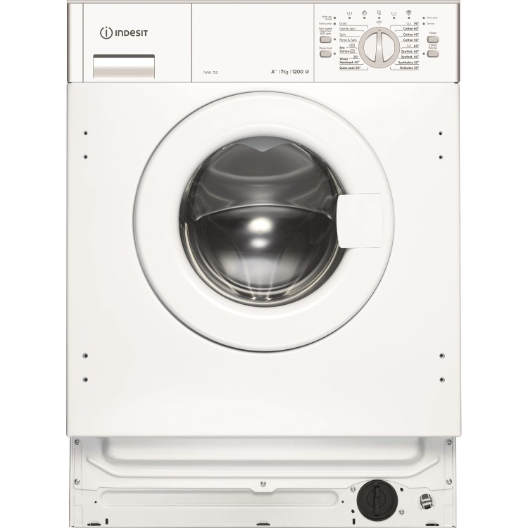 GRADE A1 - Indesit IWML722 Super Efficient 7kg 1200rpm Integrated Washing Machine - White