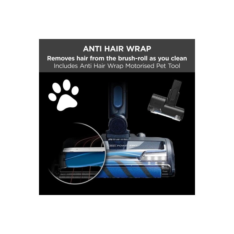Shark Anti Hair Wrap DuoClean PowerFins TruePet Cordless Stick Vacuum Cleaner - Blue