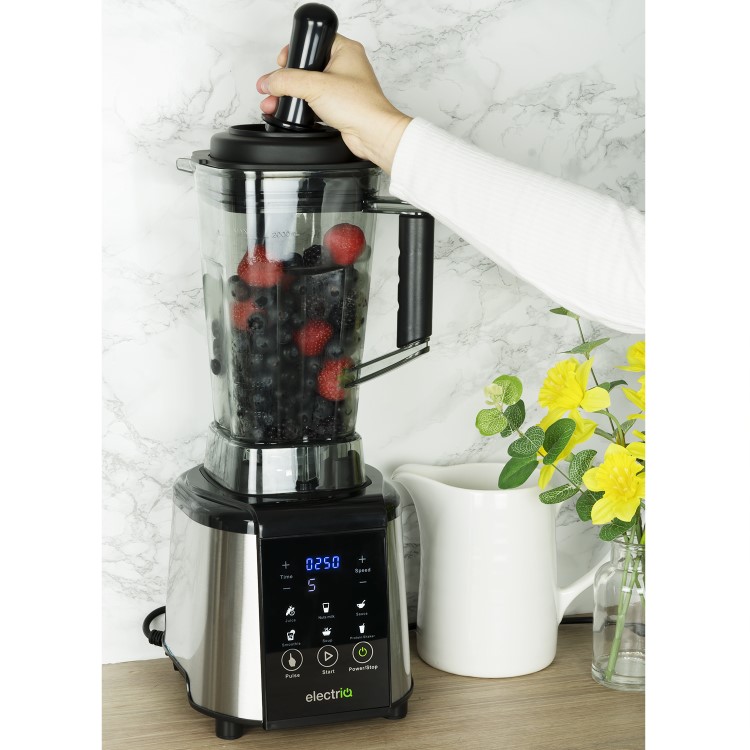 Refurbished electriQ Iqmix-Platinum 1250W Multi Functional Blender Smoothie and Soup Maker with Digital Controls Black