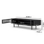 Large Black Oak TV Stand with Storage - TV's up to 77" - Jarel