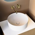 A1/JASPMW400 GRADE A1 - Matt White Round Stone Resin Deep Countertop Basin with Waste 400mm - Jasper